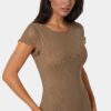 Flocking Mesh T-Short Maxi Dress